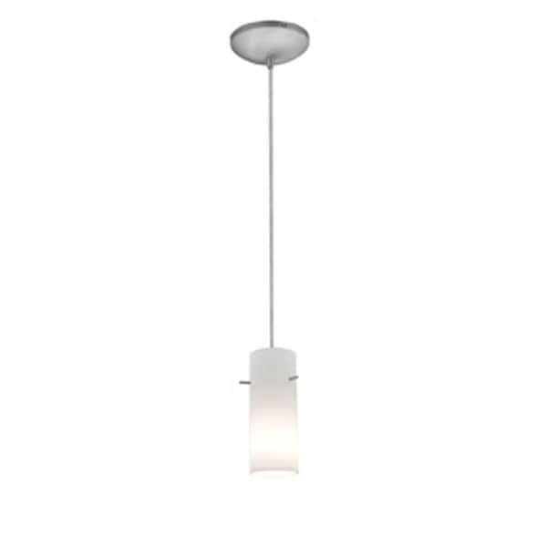 Access Lighting Cylinder, Pendant, Brushed Steel Finish, Opal Glass 28030-1C-BS/OPL - main